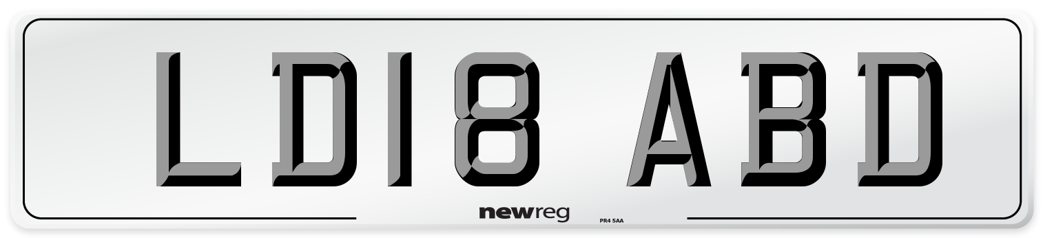 LD18 ABD Number Plate from New Reg